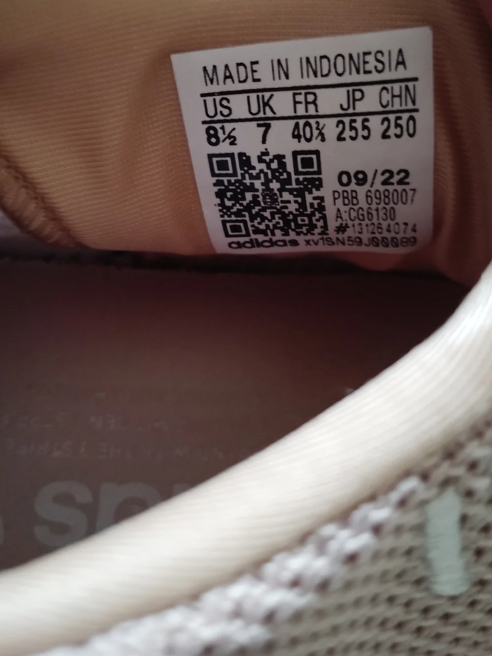 Adidas Womens Pale Pink Knit Running Sneakers